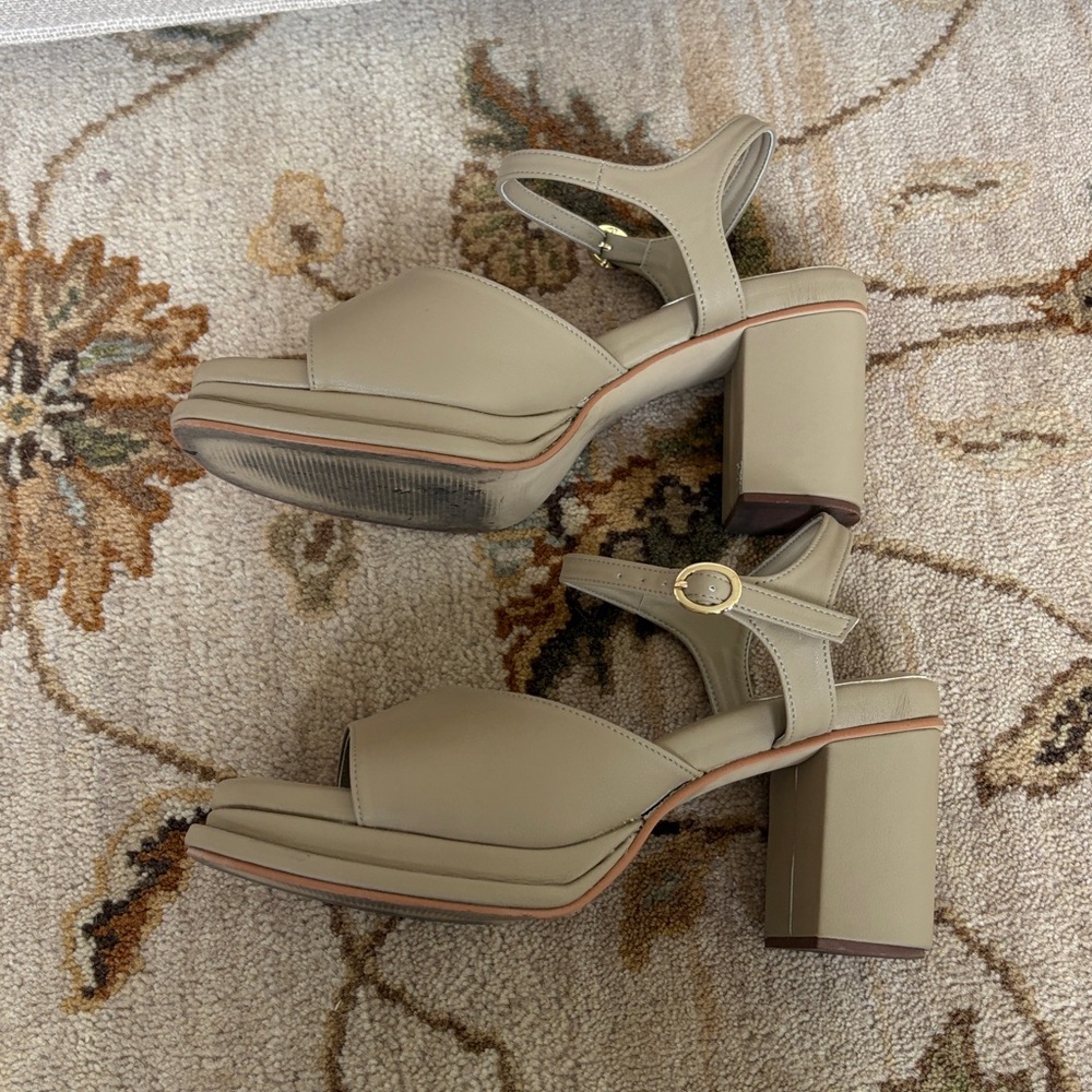 Beige Platform Heels - Picture 4 of 8